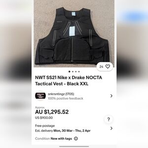 Nike x Drake Nocta NRG Black Tactical Vest 